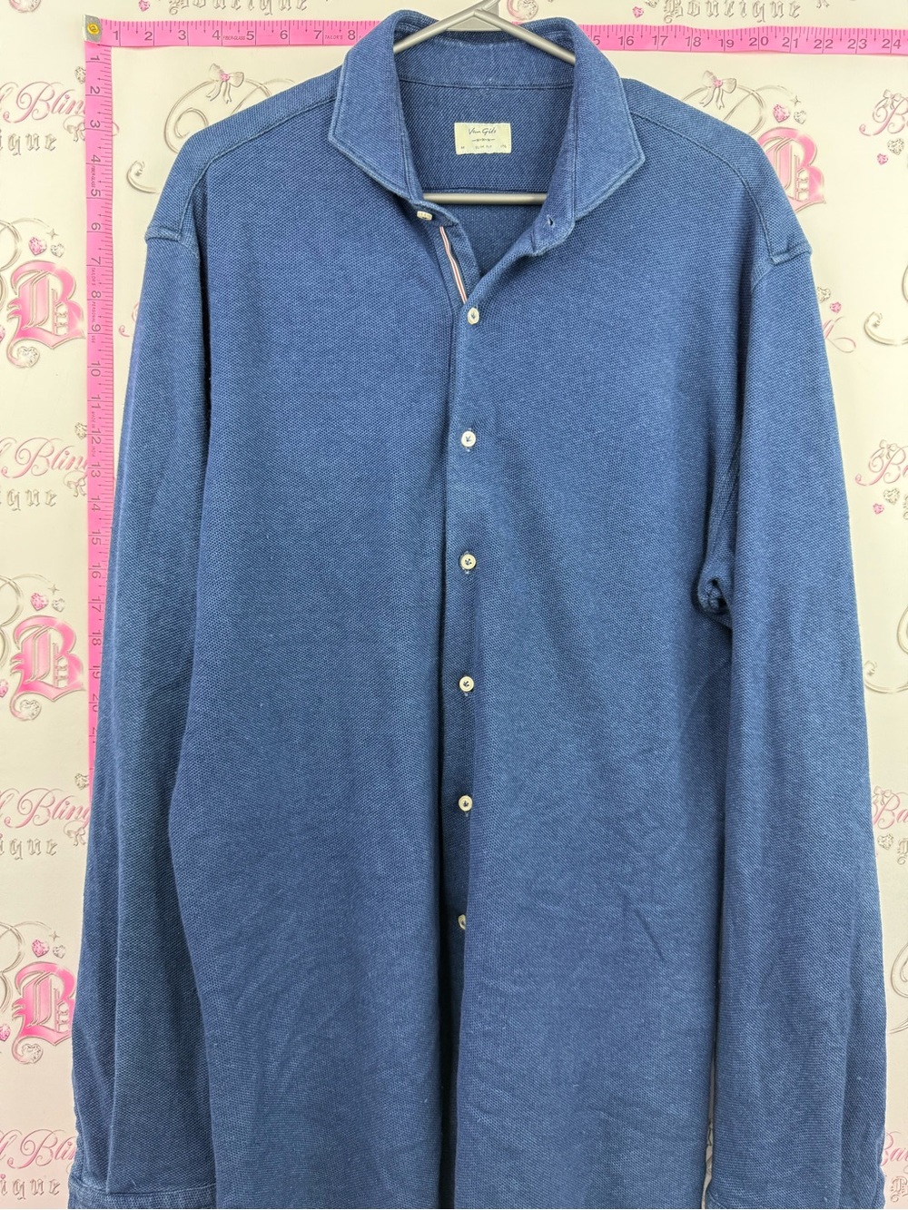 VAN GILS top Casual Button-Down Shirt in Denim Blue